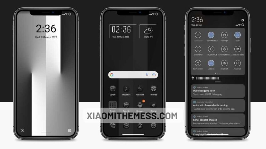 Black IZ MIUI theme for Xiaomi and Redmi Devices