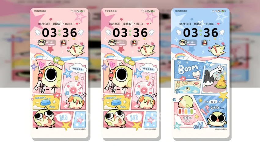 Garlic Baby Colorful Comic Grid: Vibrant Dark Mode Xiaomi Theme