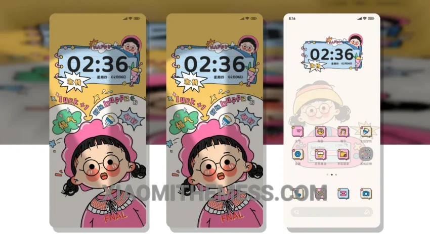 Fortune Filled Mindful Girl HyperOS Theme for Xiaomi and Redmi Phones