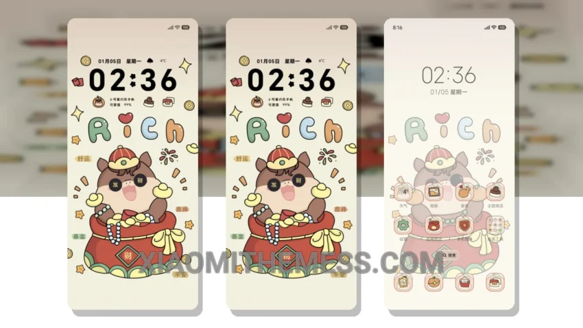 Lovely Fortune Horse HyperOS Theme for Xiaomi and Redmi Phones