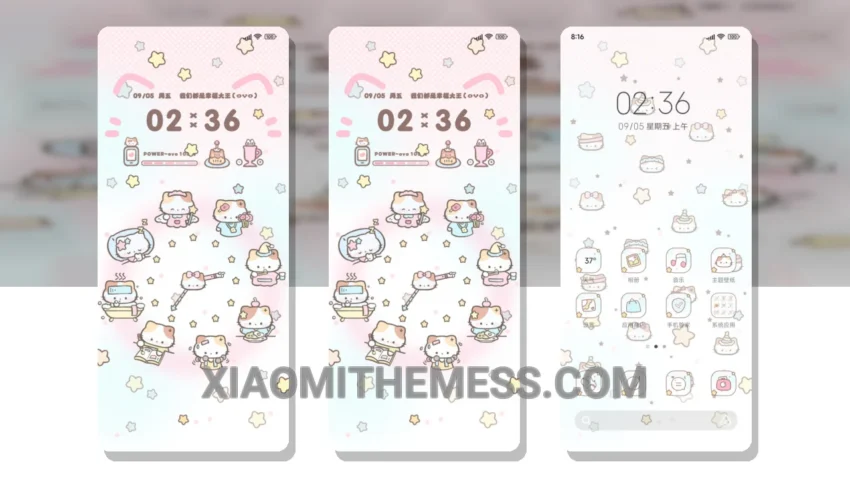 Xiaomi Soft Cute Kitten HyperOS Theme: A Delightful Dark Mode Experience