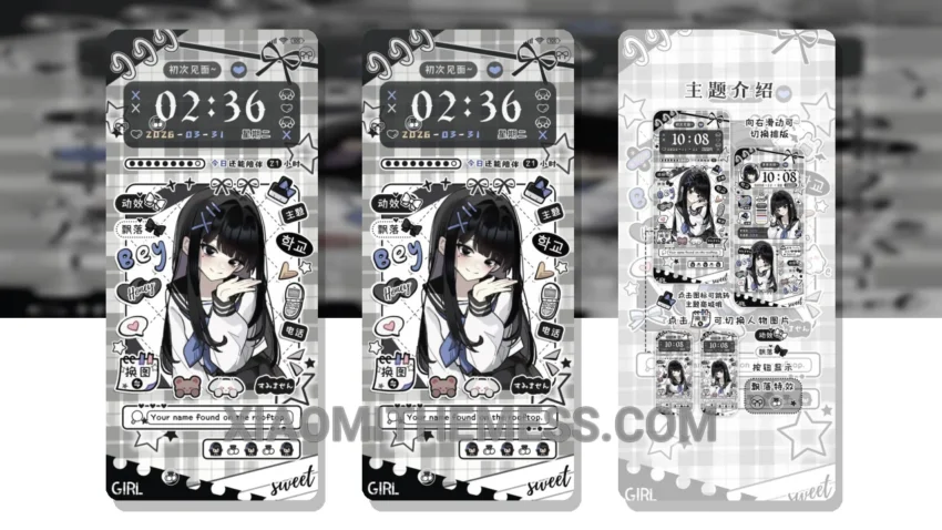 Manga JK Beauty Sticker MIUI Themes for Xiaomi and Redmi Devices