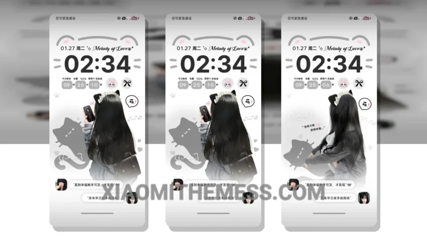 Whispers of Winter Cats HyperOS Theme for Xiaomi and Redmi Phones