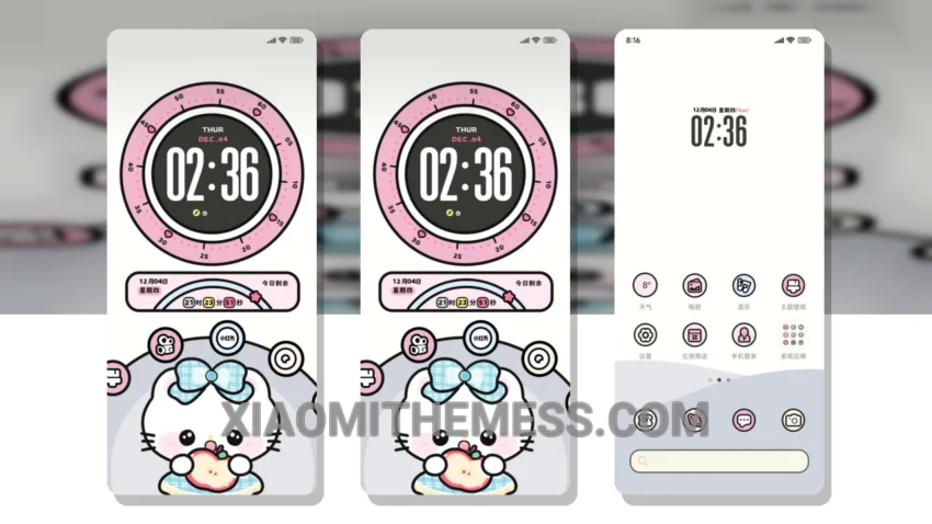 Rough Sketch Cat Watch Face HyperOS Theme for Xiaomi and Redmi Phones