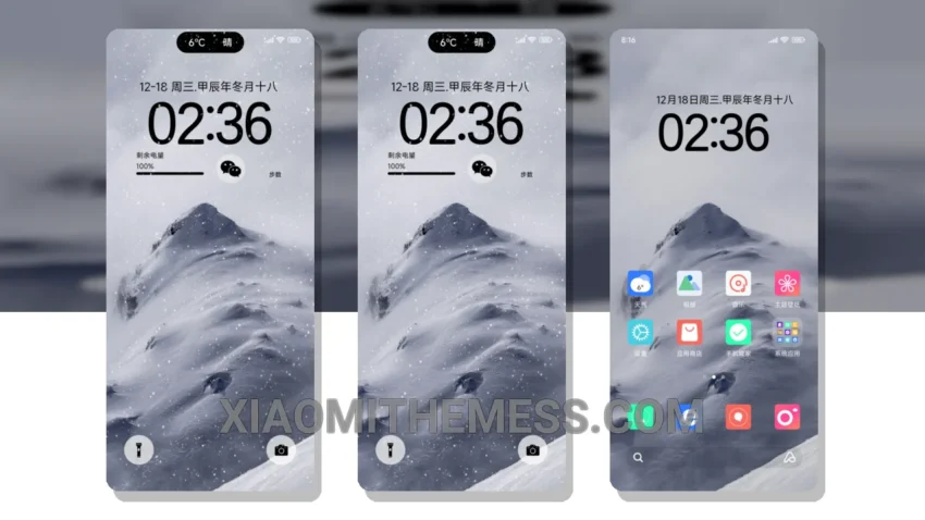 Deep Snow Dynamic HyperOS Theme for Xiaomi and Redmi Phones