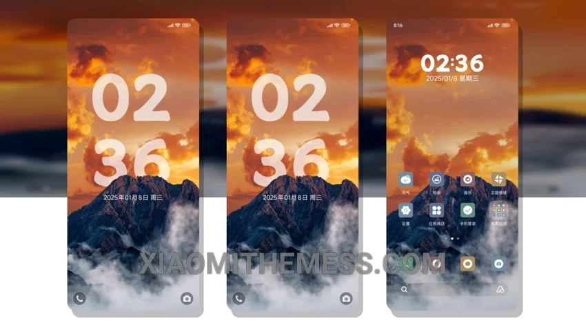 Sunset Landscape Depth MIUI Themes for Xiaomi and Redmi Devices