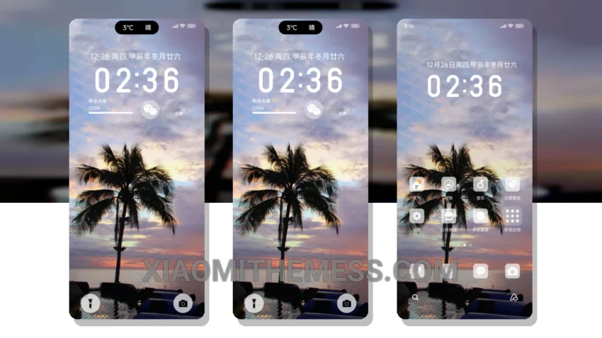 Sunset Coast Depth HyperOS Theme for Xiaomi and Redmi Phones