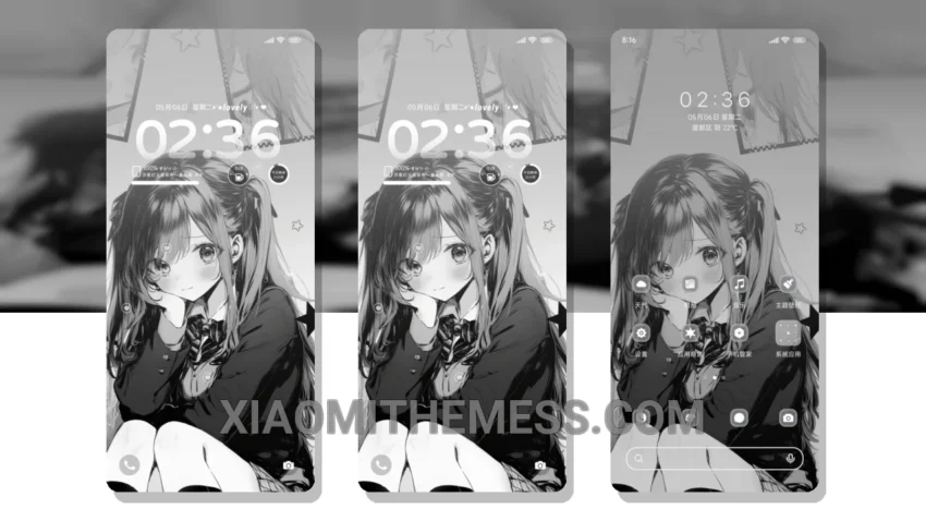 Romantic Gray Memories MIUI Themes for Xiaomi and Redmi Devices