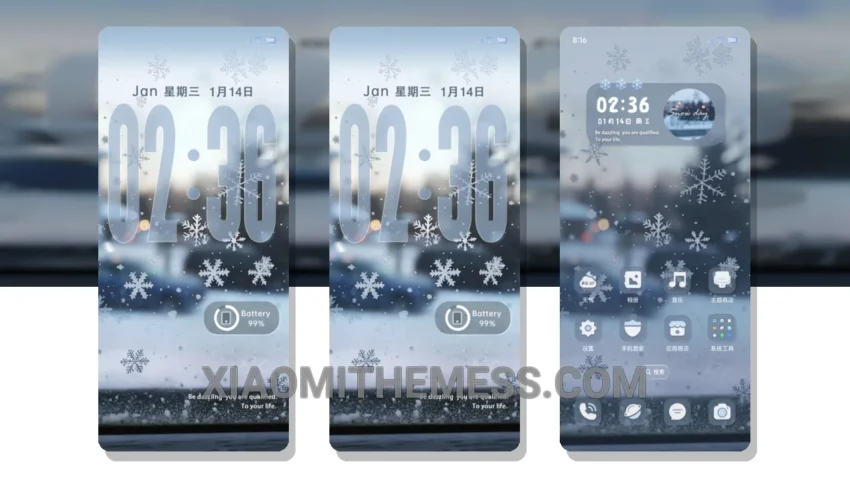 Molten Glass Melting Snow: A Stunning Theme for Xiaomi and Redmi Devices