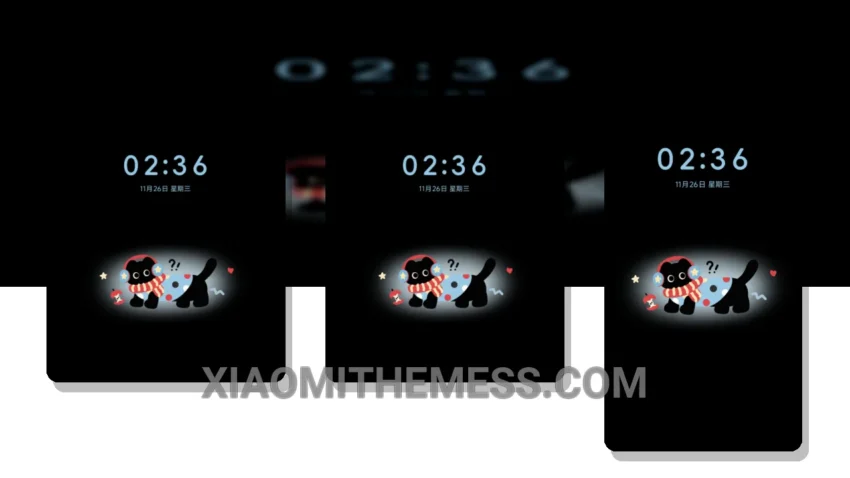 Dynamic Red Apple Kitten HyperOS Theme for Xiaomi and Redmi Phones