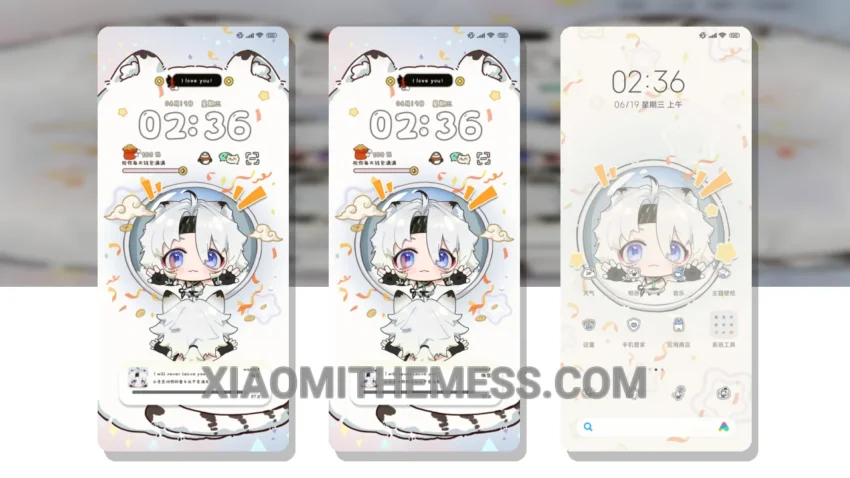 Cute Q Edition Snow Leopard HyperOS Theme for Xiaomi and Redmi Phones