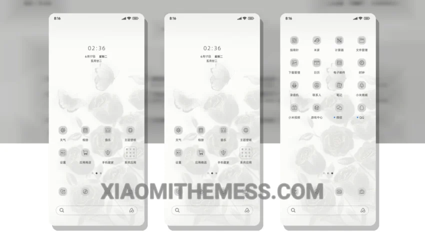 Black Knight Rose Theme for Xiaomi: Elegant Dark Design