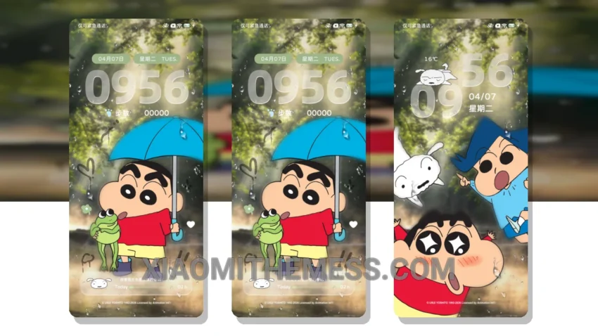 Crayon Shinchan Travel Special HyperOS Theme for Xiaomi and Redmi Phones
