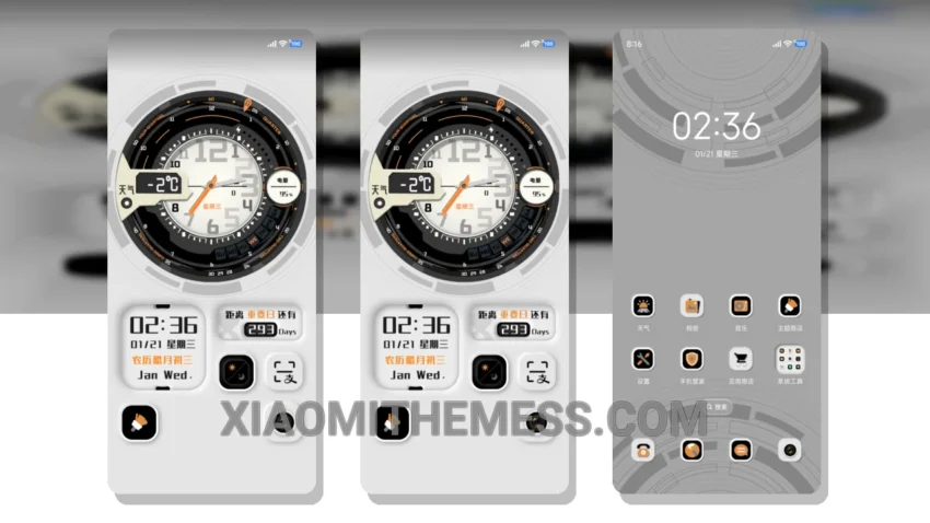 Mechanical Displacement Time HyperOS Theme for Xiaomi and Redmi Phones