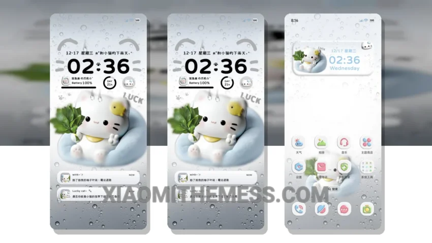 Tangerine Leaf Rainy Mist Kitten: A Pastel Paradise with Custom Control Center