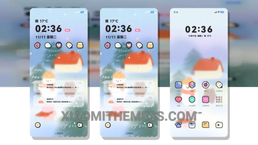 Experience Serenity: Snowflake Collection, A Minimal Vibrant HyperOS Theme