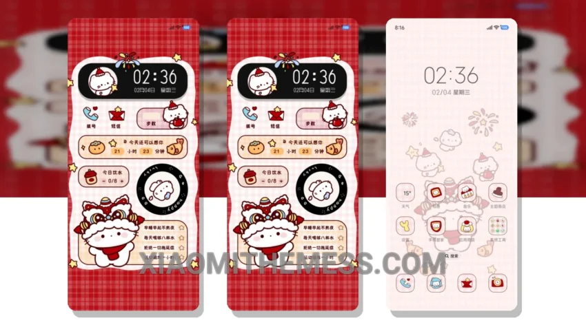 Cute Cat Couplets: Pastel Aesthetic Theme for Xiaomi and Redmi Phones