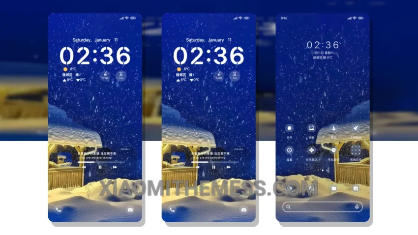 Romantic Snowscape: The Serene HyperOS Theme With a Unique Winter Twist