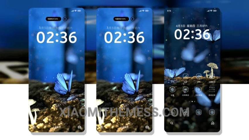 Blue Butterfly HyperOS Theme for Xiaomi and Redmi Phones