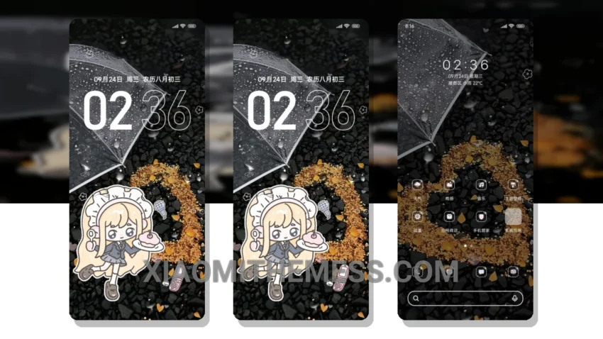 Meet Me On A Rainy Day HyperOS Theme for Xiaomi and Redmi Phones