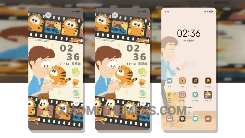 Garfield Family Film Impression: A Dark Mode Masterpiece for Xiaomi