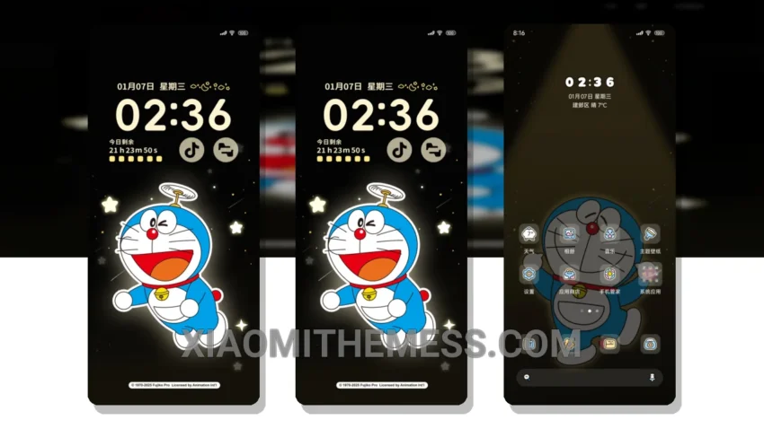 Doraemon Flashlight: The Minimal Vibrant HyperOS Theme With a Unique Retro Twist