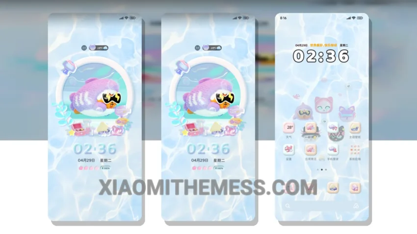Whispering Ice Blue Adventure MIUI Themes for Xiaomi and Redmi Devices