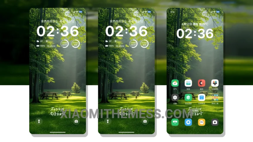 Fresh Green Forest Light HyperOS Theme for Xiaomi and Redmi Phones