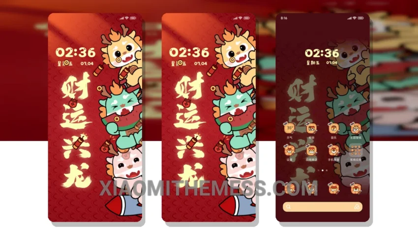Prosperity Dragon MIUI Themes for Xiaomi and Redmi Devices