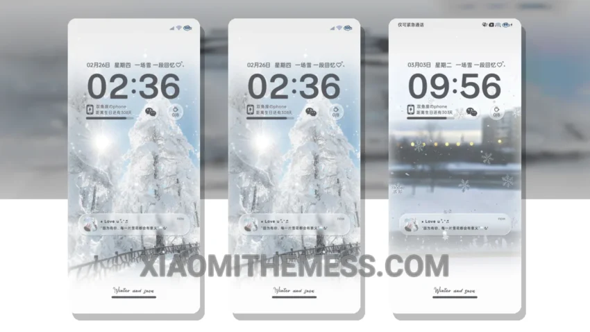 Snowy White Memories HyperOS Theme for Xiaomi and Redmi Phones