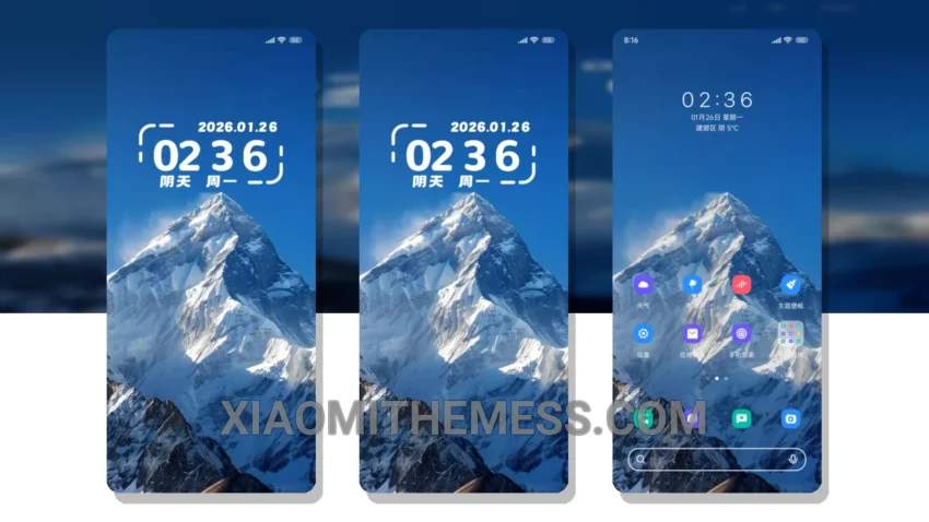Blue Romantic Snow MTZ Theme – A Perfect Blend of Aesthetics and Performance