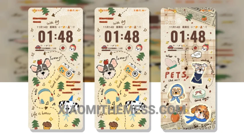 Melody Retro Dog: The Timeless Dark Elegance HyperOS Theme for Xiaomi and Redmi Phones