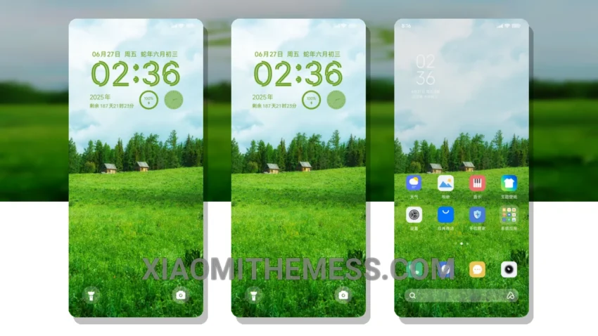 Green Eye Care Forest Cottage MIUI Themes for Xiaomi and Redmi Devices