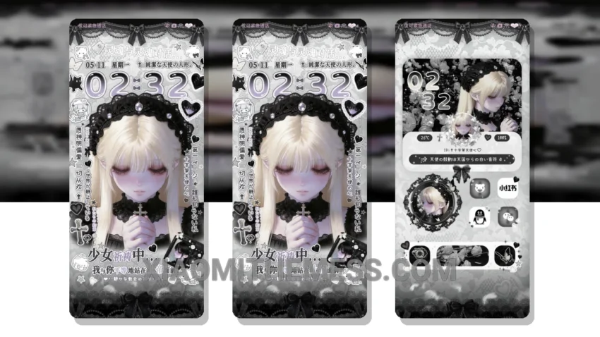 Gothic Angel Heart MIUI Themes for Xiaomi and Redmi Devices