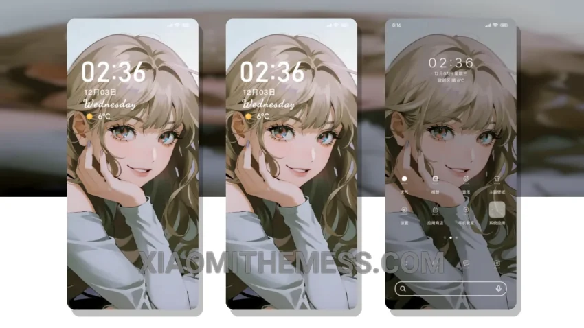 Daily Smile Anime Girl HyperOS Theme for Xiaomi and Redmi Phones