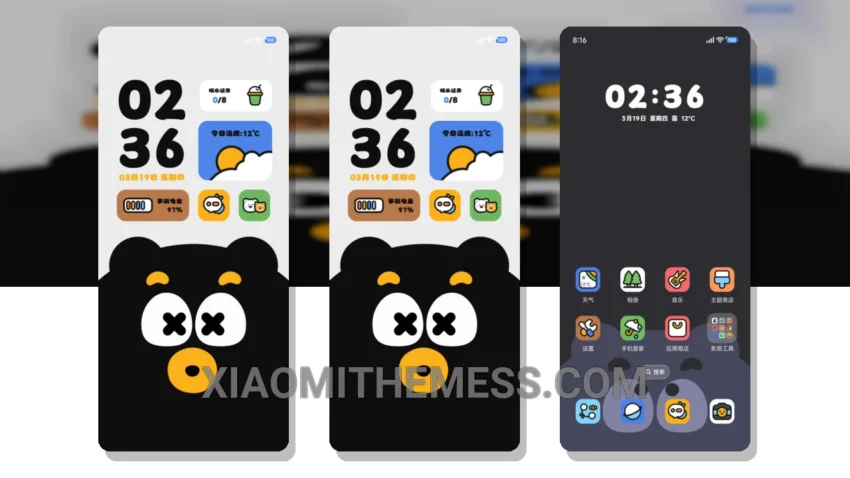 Emotional Animal Big Expression: A Vibrant Dark Mode Theme