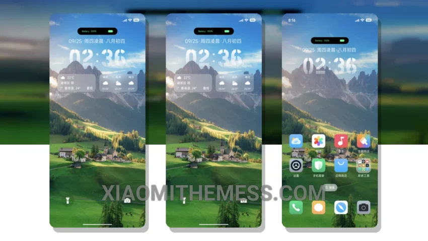 Blue Sky Green Land HyperOS Theme for Xiaomi and Redmi Phones
