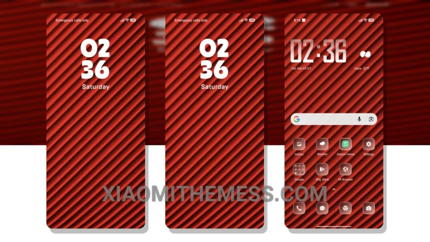 Red Lines MIUI Themes for Xiaomi and Redmi Devices
