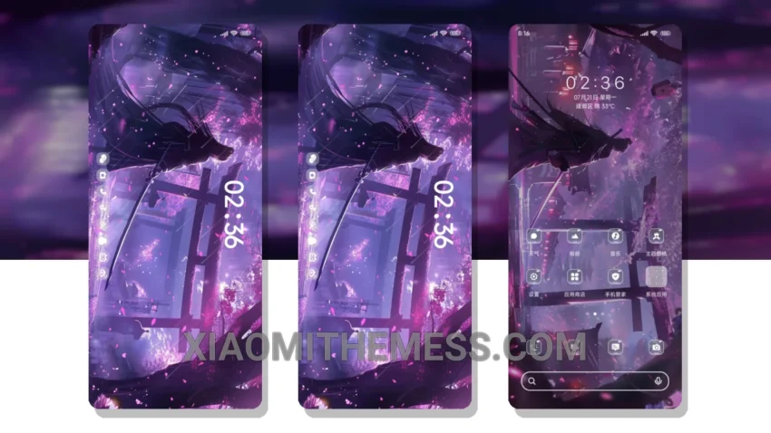 Landscape Purple Romance: Transform Your Xiaomi with This Elegant HyperOS Theme