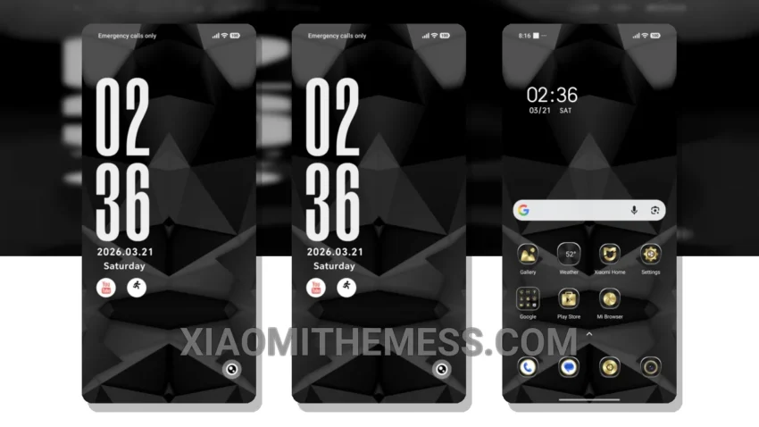 Minimal Black Geo HyperOS Theme for Xiaomi and Redmi Phones