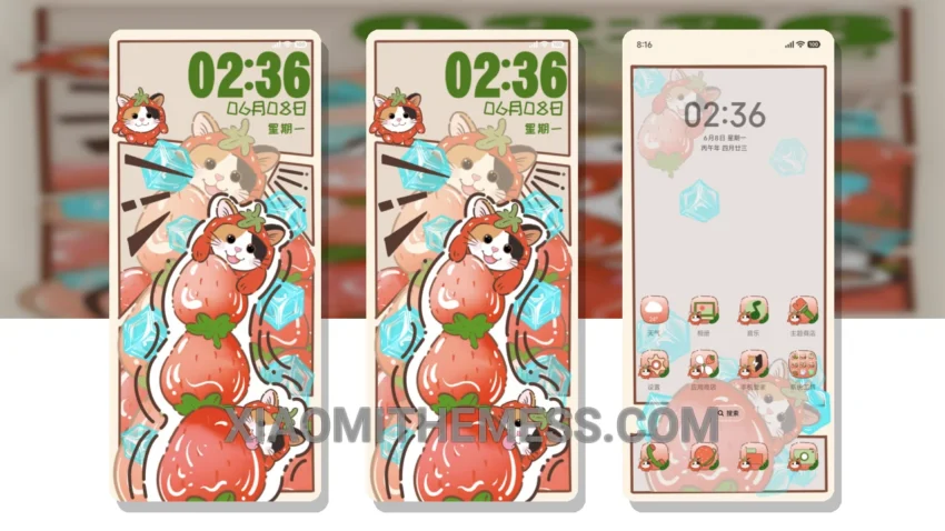 Strawberry Summer HyperOS Theme for Xiaomi and Redmi Phones