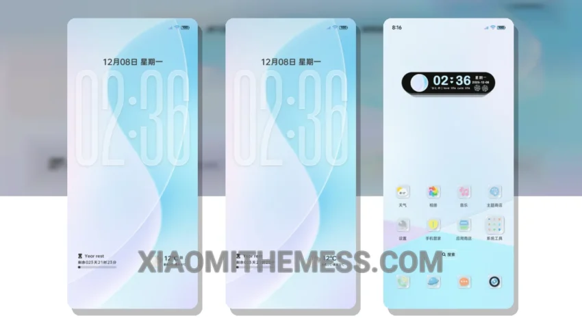 Blue Glass Icon HyperOS Theme for Xiaomi and Redmi Phones