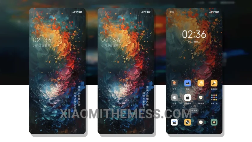Ink Splash Business MTZ Theme for Xiaomi and Redmi Devices