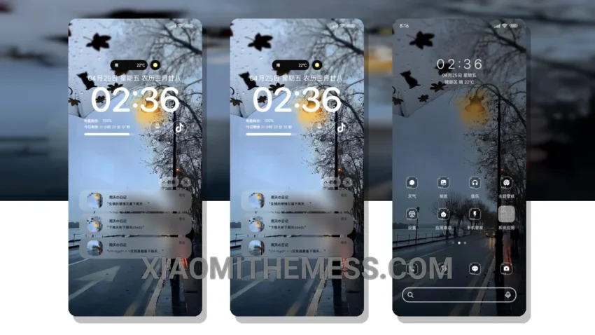 Rainy Season HyperOS Theme: A Pastel Aesthetic for Xiaomi and Redmi Devices