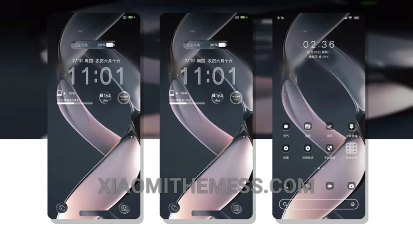 Flowing Black Glass HyperOS Theme for Xiaomi and Redmi Phones