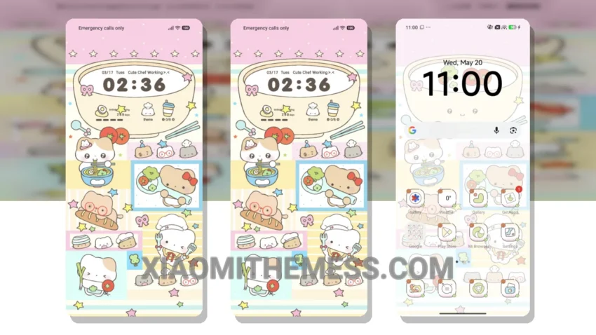 Cute Chef Collage HyperOS Theme for Xiaomi and Redmi Phones