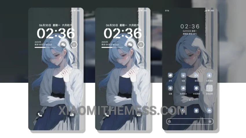 Elegant Girl MIUI Themes for Xiaomi and Redmi Devices