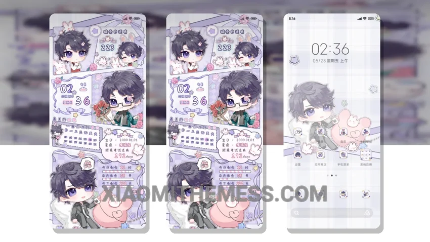 Love And Q Moe Li MIUI Themes for Xiaomi and Redmi Devices