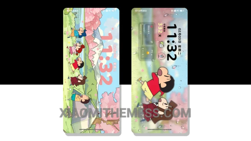 Crayon Shinchan Four Seasons HyperOS Theme for Xiaomi and Redmi Phones