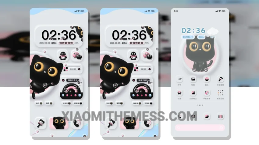 Inflated Black Cat Theme: The Dark, Sleek HyperOS Theme With a Unique Twist